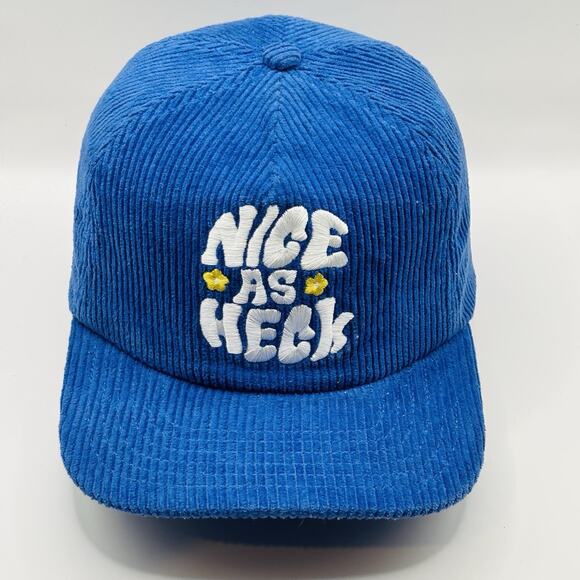 Nice As Heck Corduroy Hat Cap Clip Back Adjustable One Size Blue Hippie Skater - Picture 2 of 5